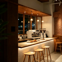 Bar de café de luxe sur mesure, adapté au design intérieur de café.