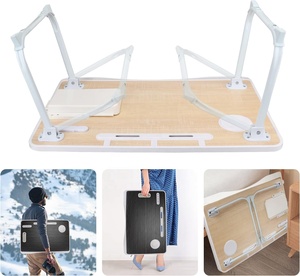 Fábrica OEM más tamaño portátil cama bandeja ajustable plegable multifunción portátil escritorio ordenador Oficina niños mesa de estudio con cuero - Product Image 4