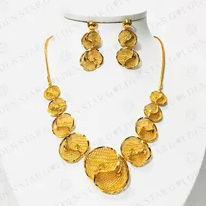 Golden Star Jewelry Superior Quality Luxury Gold Plated Necklace Set gold plated jewelry