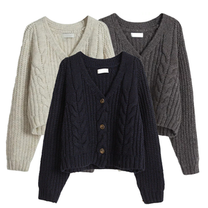 थोक शरद कारखाने प्रत्यक्ष बुना हुआ कार्डिगन स्वेटर महिला स्वेटर के लिए कस्टम हल्का क्रोप्ड कार्डिगन - Product Image 2