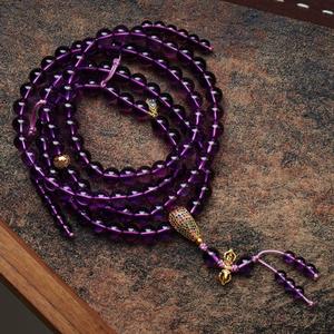 Natural Crystal Double Layer Stackable Bracelet Necklace, Unisex Feng Shui Meditation Healing Mala Prayer Beads Jewelry - Product Image 1