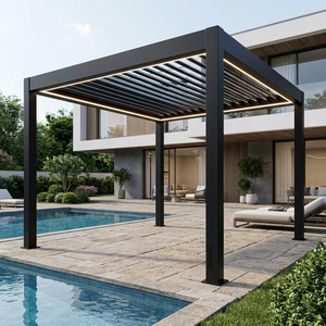 <span class=keywords><strong>Pergola</strong></span> <span class=keywords><strong>2x3</strong></span> 3x3 5x5 4m x 3m 2.5 x 2.5 Taille personnalisée, structure en aluminium, toit à lames orientables, pour tout espace extérieur - Product Image 3