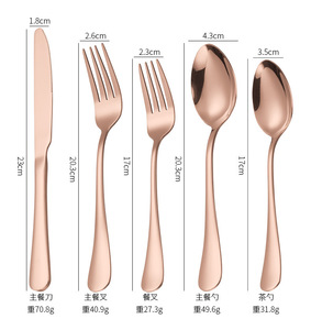 Luxury 5pcs Stainless Steel Gold Flatware Eco-Friendly Tableware Cutlery <b>Knife</b> and Fork <b>Set</b> for Weddings - Product Image 5