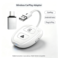 Adaptateur sans fil 2 en 1 CarPlay Android Auto, dongle CarPlay filaire vers sans fil avec convertisseur USB-A USB-C pour la plupart des voitures
