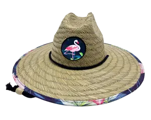 Printing Beach Hat Surf Lifeguard With Logo Straw Cowboy Hat Wholesale Summer Lifeguard Cowboy Hats