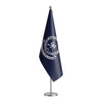 Drapeau de luxe personnalisé à 3 couches, légèrement orné avec 7 œillets, en tissu satiné avec manche blanc pour les agences gouvernementales