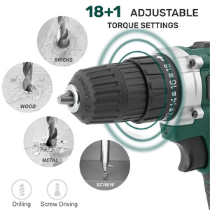 Kit perceuse électrique Fastpro 175 pièces, perceuse à percussion 12V à double vitesse avec batterie lithium-ion, ensemble d'outils rechargeables pour le bricolage - Product Image 3