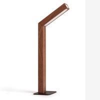 Lampe de table BAHE moderne carrée flexible à LED rechargeable en bois massif avec lien magnétique et rotation à 360 degrés pour bureau d'étude