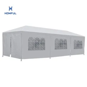 HOMFUL 10X30กลางแจ้งที่มีคุณภาพสูงงานแสดงสินค้าเต็นท์สีขาวเต็นท์งานแต่งงานเต็นท์พรรคสำหรับเหตุการณ์