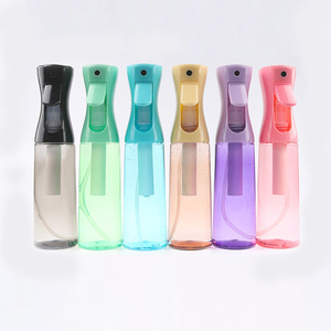 Flacone <span class=keywords><strong>spray</strong></span> ricaricabile in plastica PET da 200ml 300ml con stampa logo personalizzata a colori, rosa, nero, bianco, con grilletto continuo. - Product Image 1