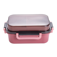 Boîte à lunch à double compartiment séparé pour les employés de bureau et les étudiants, en plastique, compatible micro-ondes, grande capacité, design hermétique