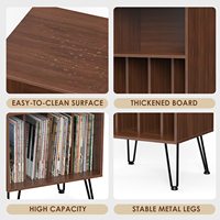 Support de tourne-disque avec rangement de disques armoire de rangement en vinyle avec pieds en métal