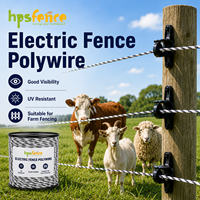 Clôture électrique en fil de polyéthylène et acier inoxydable stabilisé aux UV pour la sécurité des animaux de ferme, des pâturages et des chevaux