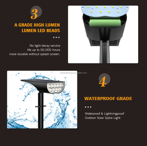 3 modos de iluminación Luz de Tierra <span class=keywords><strong>solar</strong></span> para exteriores Sensor integrado Luz de punto <span class=keywords><strong>solar</strong></span> para jardín Césped - Product Image 6