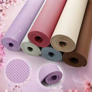 Tapis de yoga rectangulaire extra large anti-déchirure en TPE avec logo personnalisé en creux, 183x61cm, 8mm, avec sangle de transport – Fournisseur en gros OEM - Product Image 5