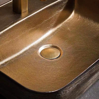 Évier en céramique, salle de bains, salle de bains, évier en or et couleur mat, vaisselle sanitaire de luxe, haute qualité
