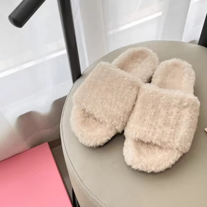 Miu 2025 Design Indoor Warm Comfortable Female Slippers Cute Cloud <b>Slides</b> Pantoufles for Women and Men with Fur for Bedroom - Product Image 3