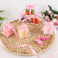 Boîte cadeau personnalisée d'invité de mariage carré de bonbon PET cube transparent boîte d'emballage en plastique PVC boîte transparente en plastique pour faveurs de mariage