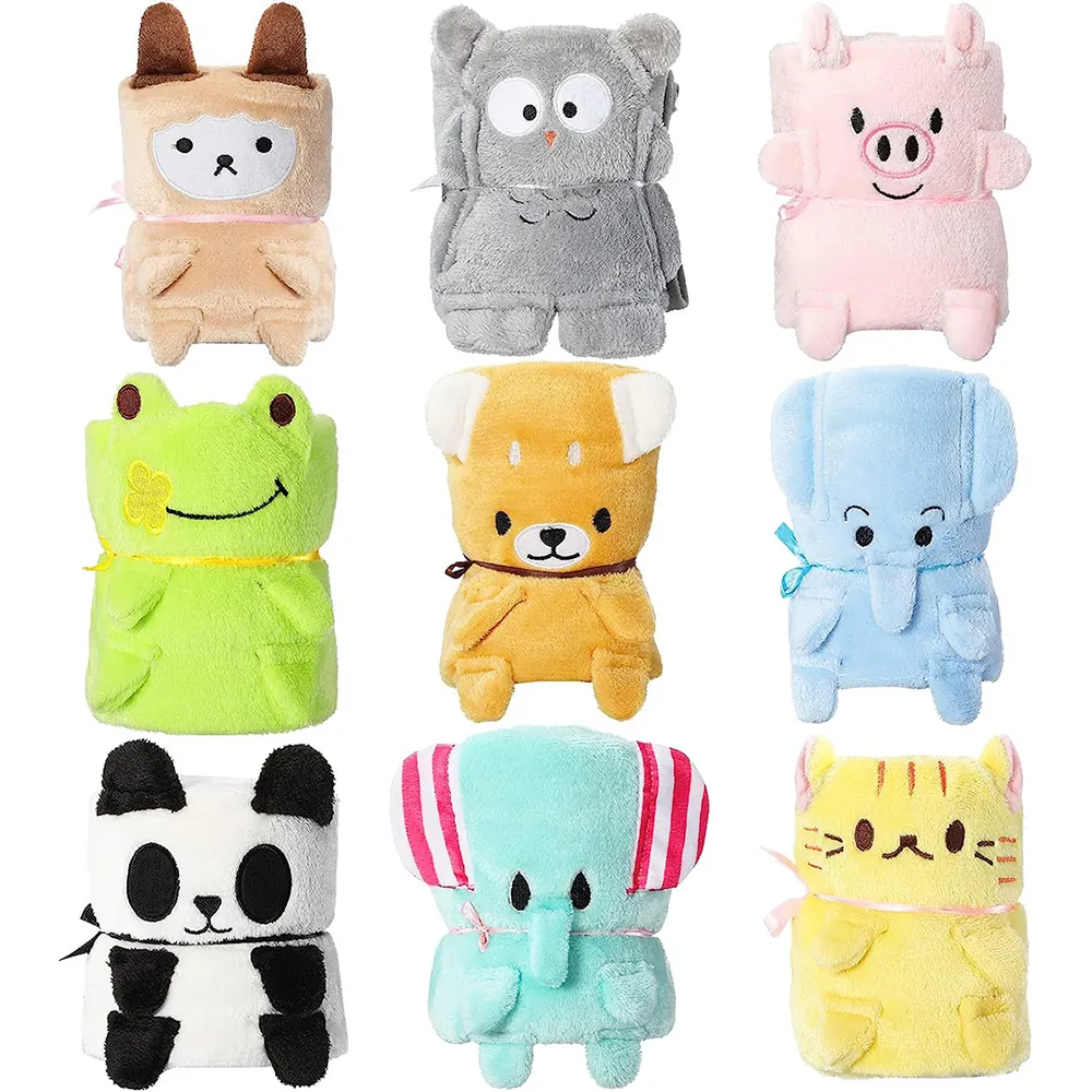 Super soft 3D animal cartoon rabbit coral velvet Travel Toy travel adult baby lunch break blanket