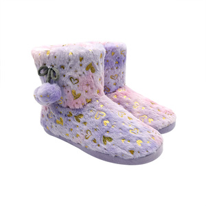 Stivaletti invernali con fodera in pile da donna in pelliccia termica termica con fiocchi di neve in lamina d'oro Pull su stivaletti antiscivolo leggeri - Product Image 2