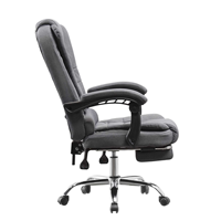 Chaise de bureau de direction en tissu à dossier haut avec repose-pieds escamotable, chaise de patron pivotante inclinable, chaise de bureau réglable pour ordinateur