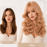 Großhandel Verstellbare Kinky Curl Hochtemperaturfaser Lange Tiefe Welle Honigblonde Synthetische Perücke mit Pony für Frauen Natürlicher Haaransatz