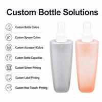 Vente en gros de flacons pulvérisateurs PETG imprimés UV de 160 ml, forme irrégulière, transparents, rechargeables, contenants cosmétiques, nettoyant pour le visage