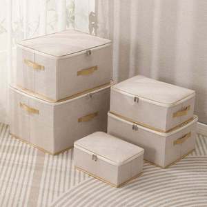 <b>Storage</b> <b>box</b> Plastic <b>Drawer</b> Organizer Household Printed Non-woven Fabric Striped <b>Storage</b> Foldable Hand-held Organizer - Product Image 5