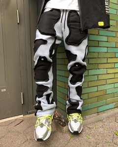 Custom <strong>Patch</strong> <strong>Work</strong> Cut and Sew Highweight Flare Stacked Sweat <strong>Pants</strong> Sweatpants Men - Product Image 2