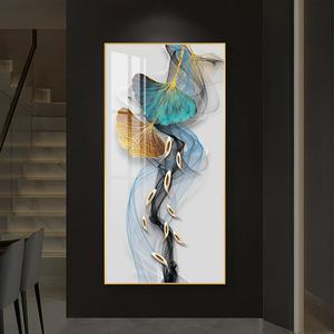 Cuadro Abstracto de Paisaje en Oferta, Arte de Pared para Sala de Estar, Retrato, Decoración del Hogar, Pintura 3D de Peces en Cristal y Porcelana, Personalizable - Product Image 2