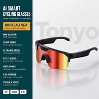 Nouvelles lunettes de soleil sportives IA d'usine OEM avec double micro, suppression du bruit, traduction en 139 langues, étanches IPX-5 et commande vocale pour