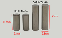 Batería Recargable de Litio para Gafas Inteligentes, 3.85V 58135 58210 40mah 70mah, 500 Ciclos, LCO Mini, Alta Energía
