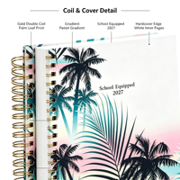 Organiseur personnalisé CustomTeacher, couverture rigide, format A5, reliure spirale, feuilles mobiles, agenda, journal, calendrier avec coffret