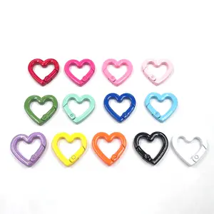 HB Keychain Heart Ring Round Key Ring Buckle Snap Hook Metal Key Chains Clip Bag Accessories Carabiner Round Ring Keyring