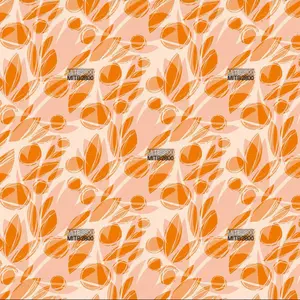 Nanyee Textile Printing Designs: Bright Orange Abstract Pattern