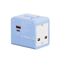 Adaptador de Viaje Foxcan GaN 20W ABS Tipo-C USB 1C 6A, Enchufe de Cargador para Singapur, Enchufe EU/UK/USA/AU, Adaptador Universal 2USB