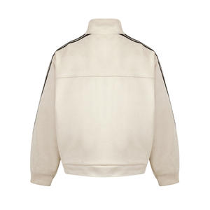 Chaqueta Letterman para Hombre, Cuello Alto, Blanca, Estilo Jinete, Moderna, con Cierre, Bordada, para Venta al por Mayor - Product Image 4