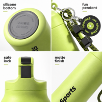 Bouteille d'eau sport en acier inoxydable avec logo personnalisé, tasse de voyage isotherme sous vide avec couvercle à ouverture rapide pour activités de plein air et fitness, vente en gros