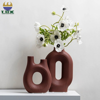 Vase en céramique personnalisé, style Art déco moderne, esthétique nordique, décoration de chambre, vase pour arrangement floral