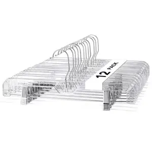 Individueller 5131 schwarz weiß transparente Metall-Wäschehänger für Mall Manteltasche Kunststoff Hosenhänger Wäscherei Wäschegehänge