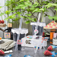 Gobelet jetable avec couvercle en plastique transparent sans BPA pour boissons chaudes et froides