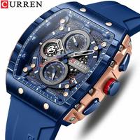 Jam Tangan Sport Curren 8442 untuk Pria, Quartz, Tali Silikon, Tahan Air, Kalender, Dial Besar, Kasual, Outdoor
