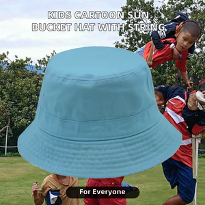 Chapeaux de pêche et de soleil pour enfants, à motifs de personnages de dessins animés, entièrement imprimés, avec nœuds, pour l'hiver, avec cordon - Product Image 2