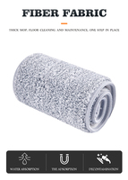 Serpillère plate haut de gamme pour la maison avec seau, nettoyage des sols mains libres, utilisation humide et sèche, serpillère rotative en microfibre