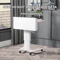 Nouvelle Arrivée - Table d'Ordinateur Portable Moderne en Métal à Hauteur Réglable Pneumatiquement - Bureau Assis-Debout à Levage par Gaz pour Usage Commercial, Domicile, Bureau, École, iPad