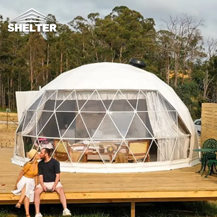 Cúpulas geodésicas de 6m Casa hotel de lujo PVC iglú Resort Glamping Cúpula Aislamiento Casa Carpa