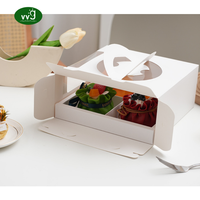 Boîtes à gâteaux portables en carton blanc, taille personnalisée, pour desserts, gâteaux feuilletés, viande effilochée, thé de l'après-midi, aliments cuits, recyclables et écologiques VVG