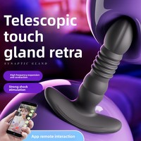 Masseur vibrant télescopique pour prostate avec interaction à distance par application, pour hommes, plug anal, jouet sexuel pour adultes, vente en gros d'usine