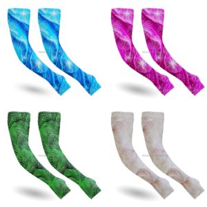 Mangas de jardinería personalizadas, hibisco tropical, Pájaro de Australia, hojas exóticas, Mangas de brazo de refrigeración UV con agujeros para el pulgar, Mangas de agricultura - Product Image 3