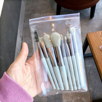 Ensemble de pinceaux de maquillage pour le visage et les yeux, mini, 8 pièces, de qualité professionnelle, à label privé personnalisé, poils synthétiques, plats, adaptés aux voyages
